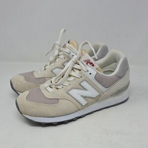New Balance 574 Women's Beige and White Sneakers Men 6.5 Women 8